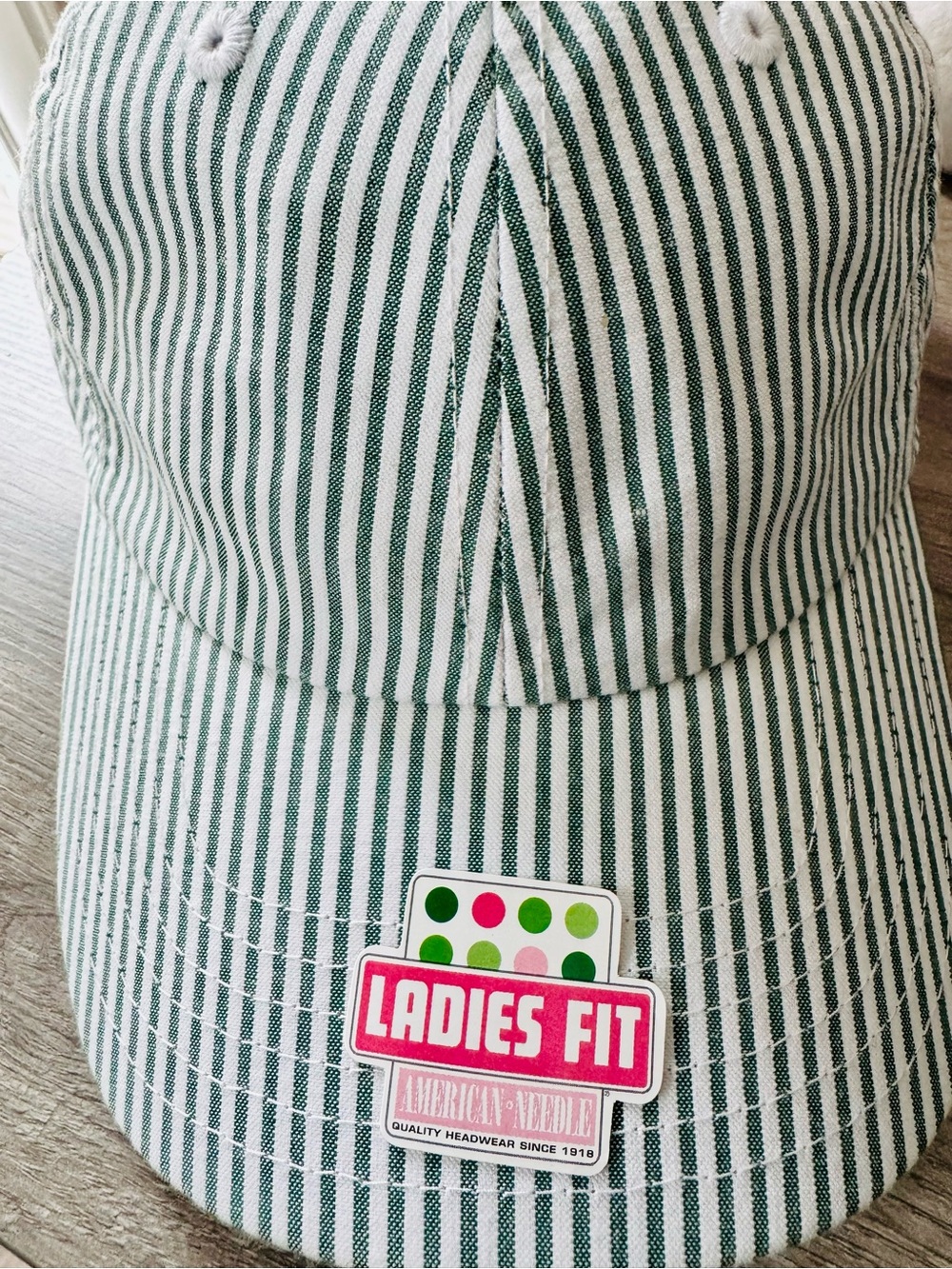 American Needle Womens NEW Ladies Fit White Green Stripe Golf Baseball Cap Hat. - Picture 12 of 15